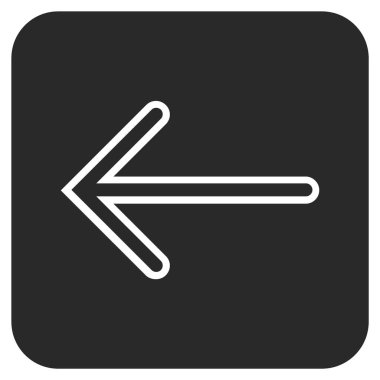 Düz sol ok vektör simgesi kare