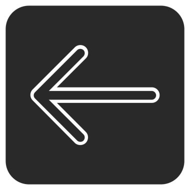 Düz sol ok vektör simgesi kare