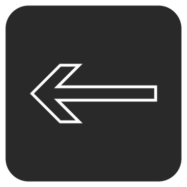 Düz sol ok vektör simgesi kare