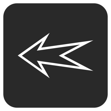 Düz sol ok vektör simgesi kare