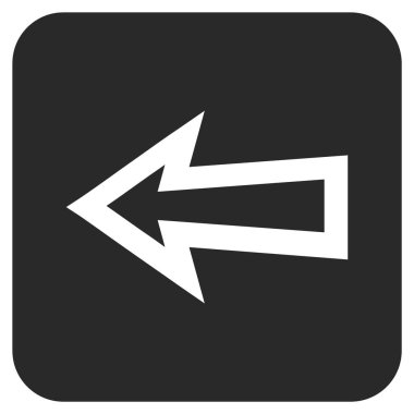 Düz sol ok vektör simgesi kare