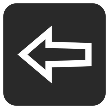 Düz sol ok vektör simgesi kare