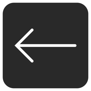 Düz sol ok vektör simgesi kare