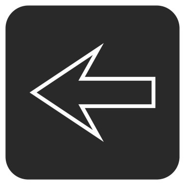 Düz sol ok vektör simgesi kare