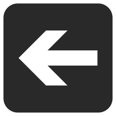 Düz sol ok vektör simgesi kare