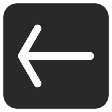 Düz sol ok vektör simgesi kare