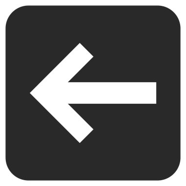Düz sol ok vektör simgesi kare