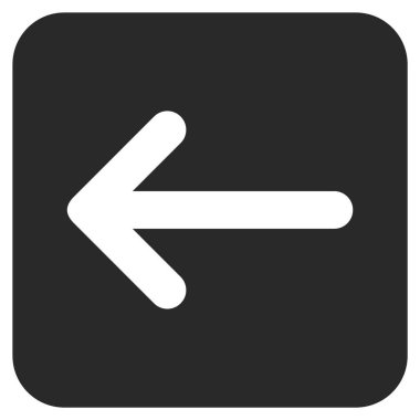 Düz sol ok vektör simgesi kare