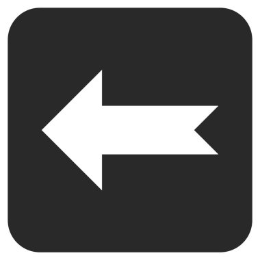 Düz sol ok vektör simgesi kare