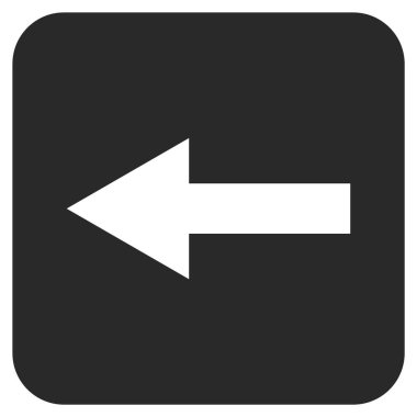 Düz sol ok vektör simgesi kare