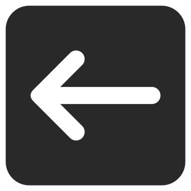 Düz sol ok vektör simgesi kare