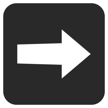 Ok sağ düz vektör simgesi kare