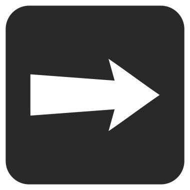 Ok sağ düz vektör simgesi kare