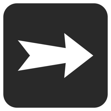 Ok sağ düz vektör simgesi kare