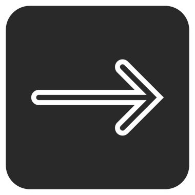 Ok sağ düz vektör simgesi kare