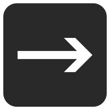 Ok sağ düz vektör simgesi kare