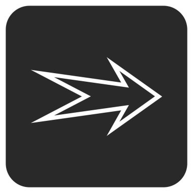 Ok sağ düz vektör simgesi kare