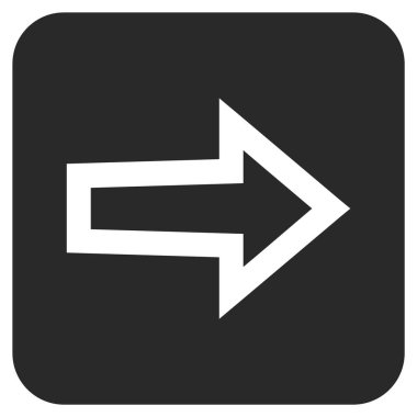 Ok sağ düz vektör simgesi kare