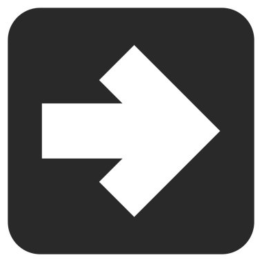 Ok sağ düz vektör simgesi kare