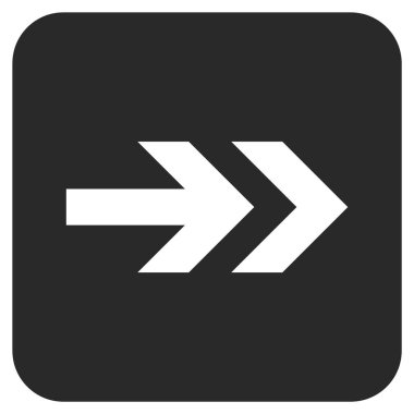 Ok sağ düz vektör simgesi kare