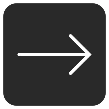 Ok sağ düz vektör simgesi kare