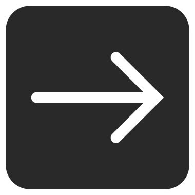 Ok sağ düz vektör simgesi kare