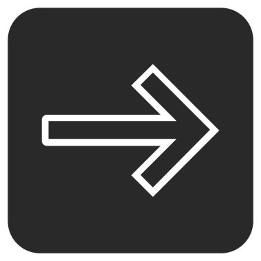 Ok sağ düz vektör simgesi kare