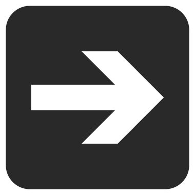 Ok sağ düz vektör simgesi kare