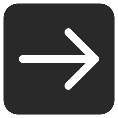 Ok sağ düz vektör simgesi kare