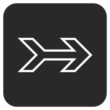 Ok sağ düz vektör simgesi kare