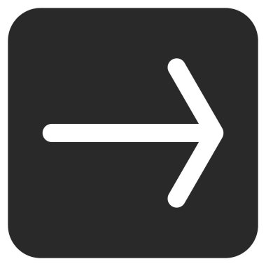 Ok sağ düz vektör simgesi kare