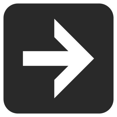 Ok sağ düz vektör simgesi kare