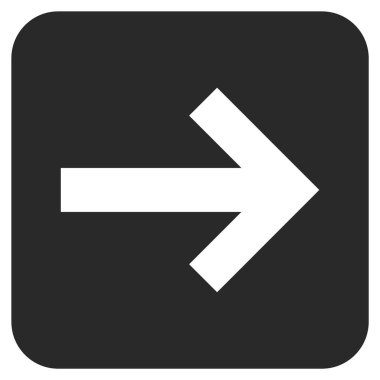 Ok sağ düz vektör simgesi kare