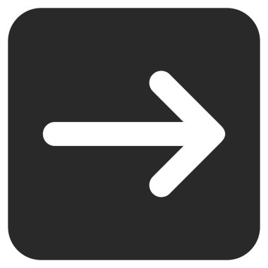 Ok sağ düz vektör simgesi kare