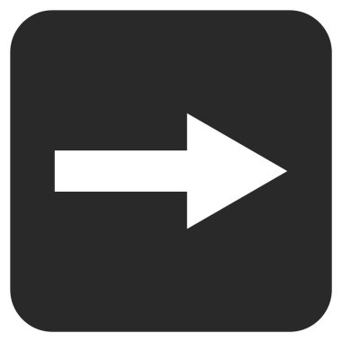 Ok sağ düz vektör simgesi kare