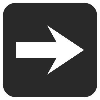 Ok sağ düz vektör simgesi kare