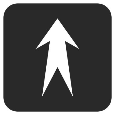 Düz yukarı ok vektör simgesi kare