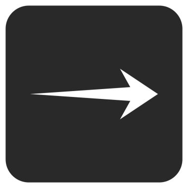 Ok sağ düz vektör simgesi kare