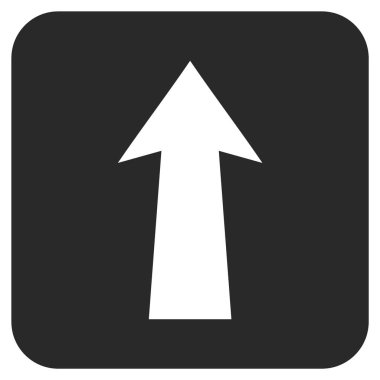 Düz yukarı ok vektör simgesi kare