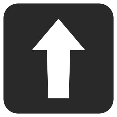 Düz yukarı ok vektör simgesi kare