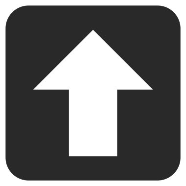 Düz yukarı ok vektör simgesi kare