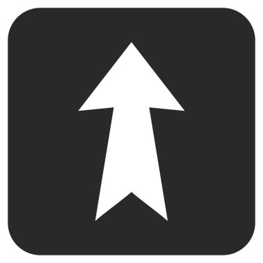 Düz yukarı ok vektör simgesi kare