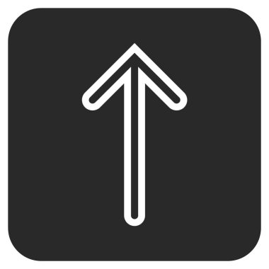 Düz yukarı ok vektör simgesi kare