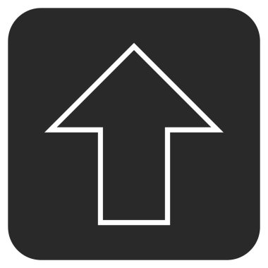 Düz yukarı ok vektör simgesi kare