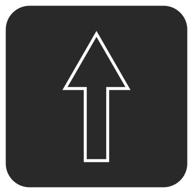 Düz yukarı ok vektör simgesi kare