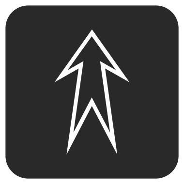 Düz yukarı ok vektör simgesi kare