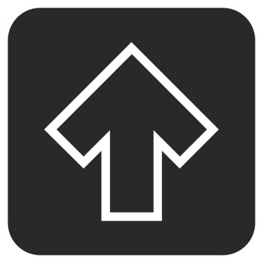 Düz yukarı ok vektör simgesi kare