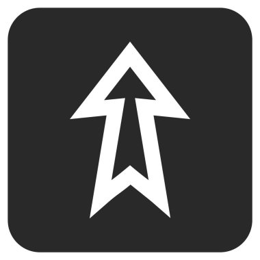 Düz yukarı ok vektör simgesi kare