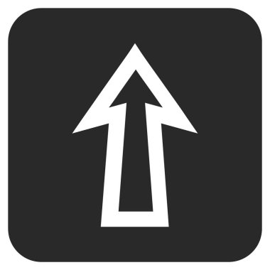 Düz yukarı ok vektör simgesi kare