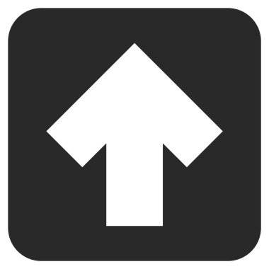 Düz yukarı ok vektör simgesi kare